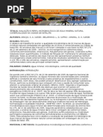 Avaliação Microbiológica de Água Mineral