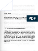 Mediatizacion, Comunicación Política y Mutaciones de La Democracia