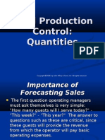 Food Production Control: Quantities