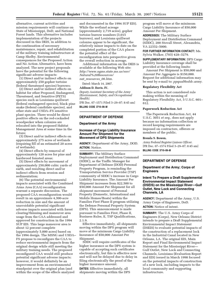 Environmental Impact of Military Projects | PDF | United States ...