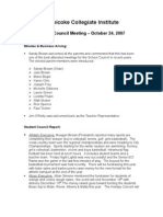 ECI School Council Minutes | Oct 2007