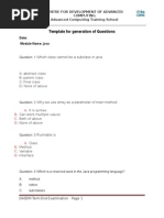 Java Questions Paper