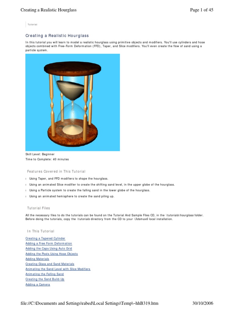 Hourglass Modeling Tutorial for Beginners | PDF | Rendering (Computer ...
