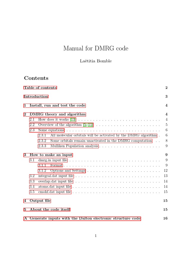 DMRG Theory and Introducton - Manual For DMRG Code | PDF | Atomic ...