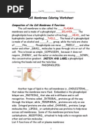 2103 Cell Membrane Coloring Worksheet KEY