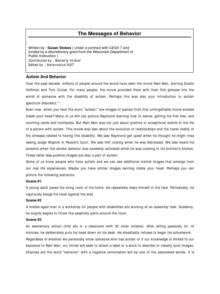 Understanding Autism Behavior Communication | PDF | Autism | Behavior
