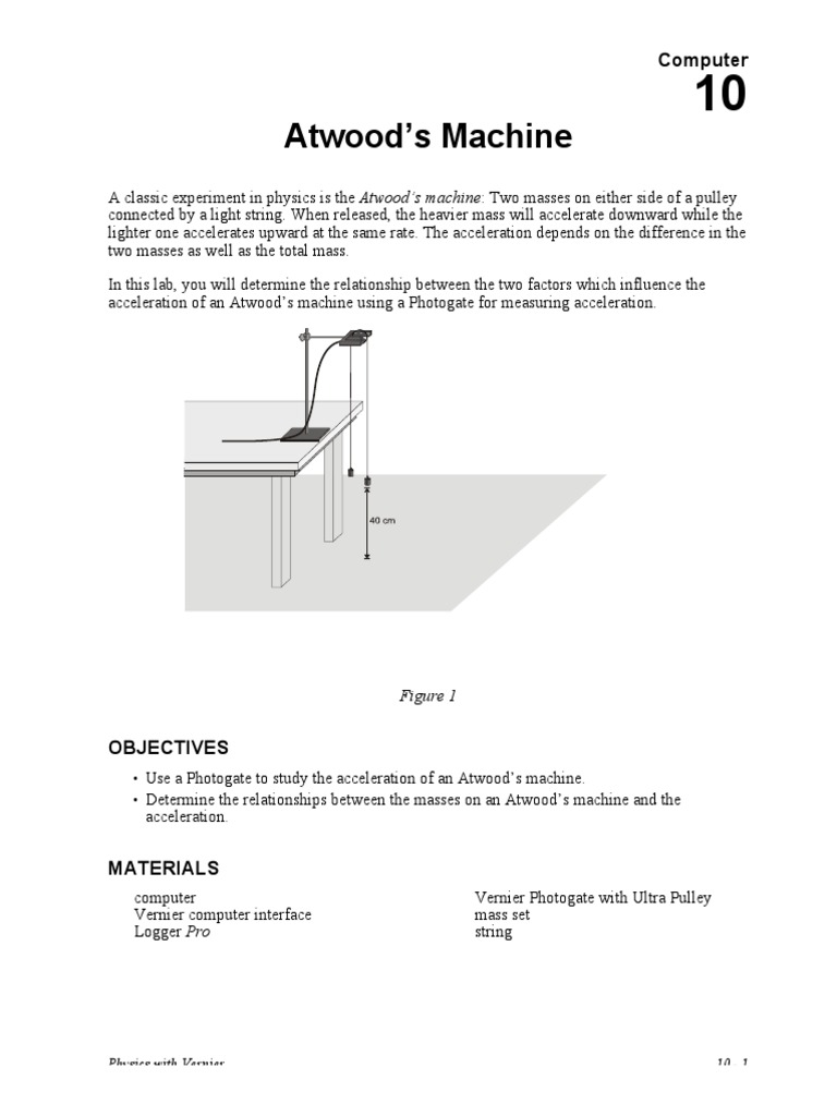 AP LabAtwoods Machine PDF Mass Acceleration