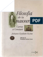 Fichte, J.G. - Filosofia de La Masonería. Cartas a Constant