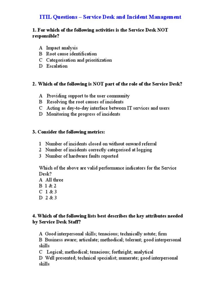 Incident management questions and answers (Get PDF copy)