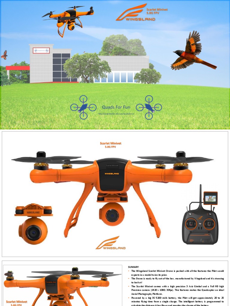 Wingsland M1 Scarlet Minivet Quadcopter First Quadcopter