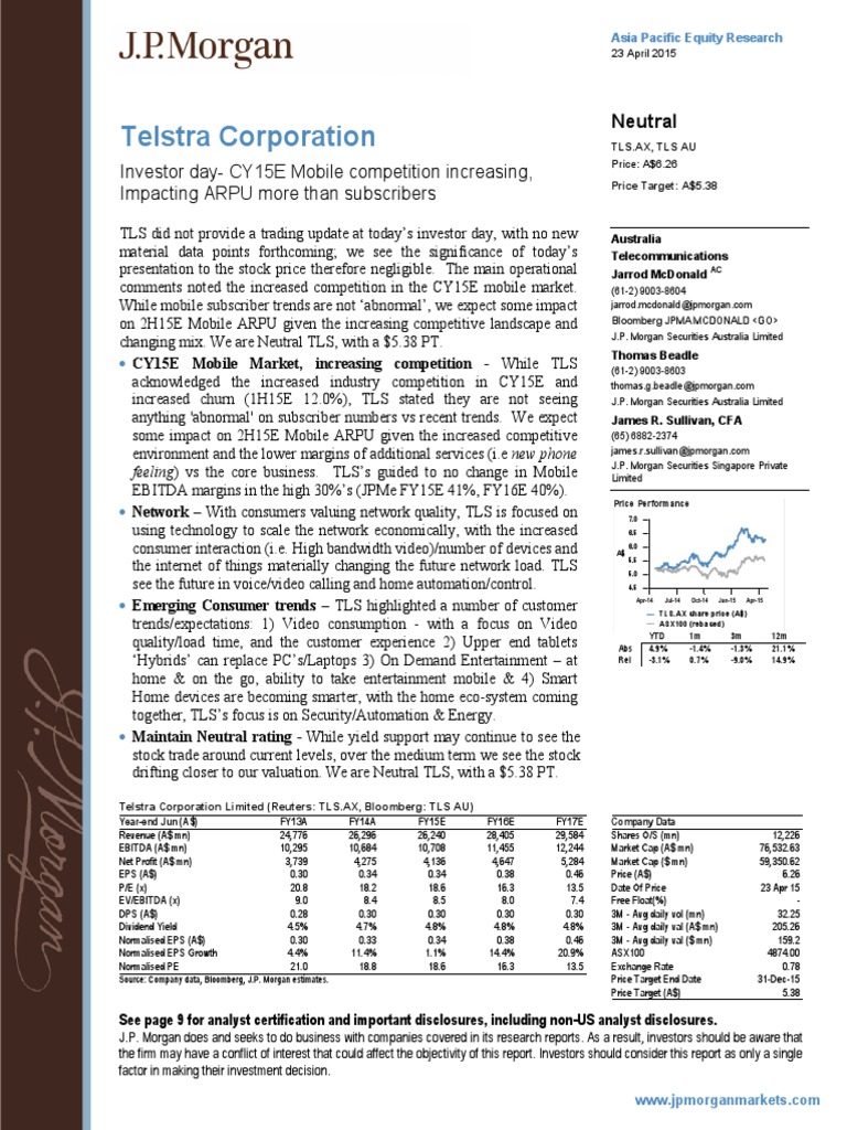 JPM Equity Research PDF Jp Chase Securities (Finance)