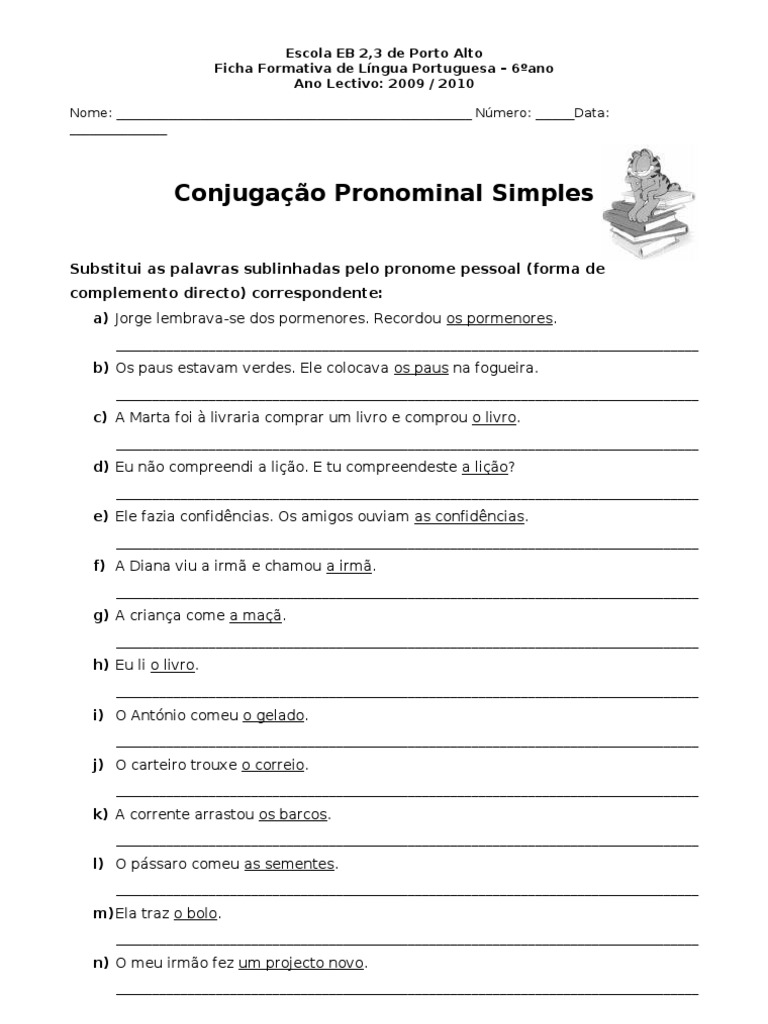 PRONOMES - Conjugação Pronominal