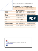 UTT New Student Orientation Schedule 2015