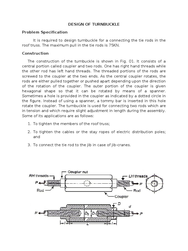 Design of Turnbuckle Screw Classical Mechanics