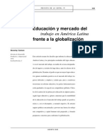 Educación y mercado del trabajo en AmeriCA lATINA