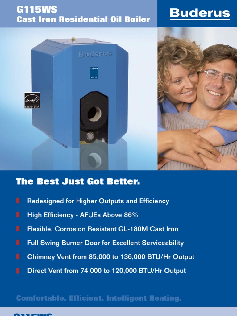 Buderus Logano G115WS Oil Fired Boiler Brochure PDF Water Heating