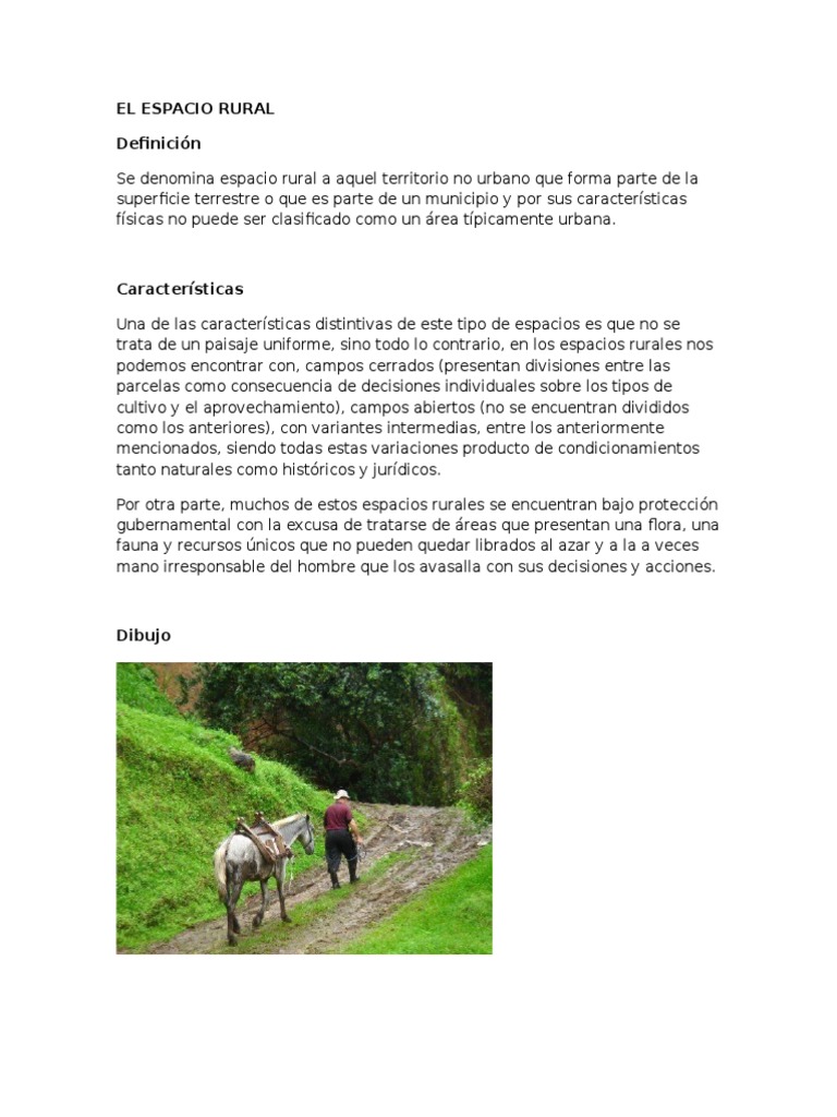 Definición y características del espacio rural | PDF | Área rural ...