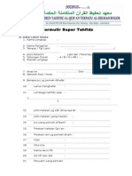 Formulir Pendaftaran Program Super Tahfidz