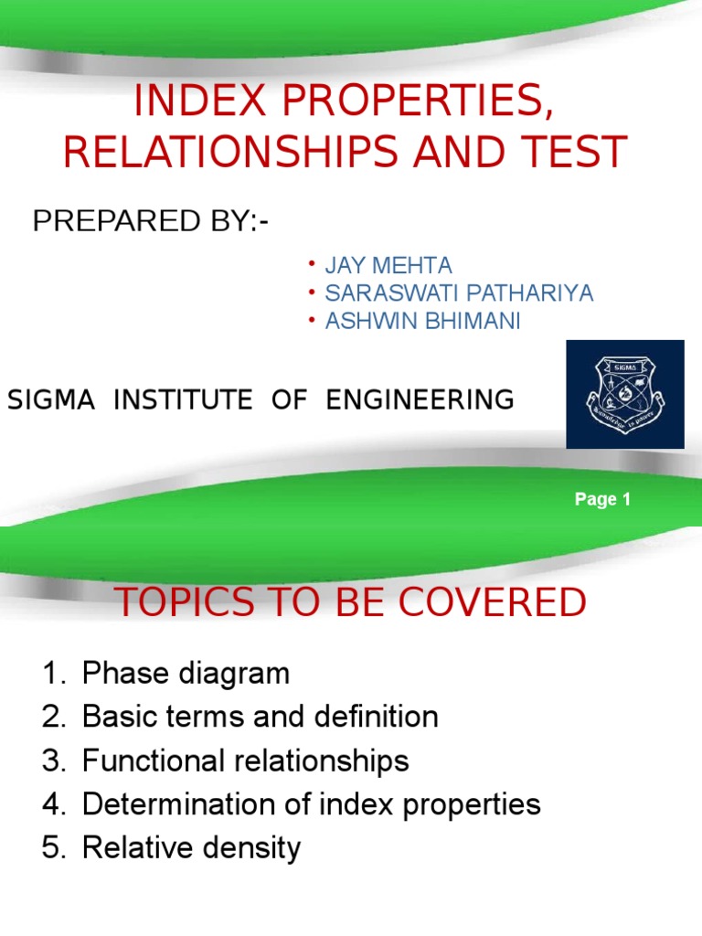 Index properties of Soils Density Soil