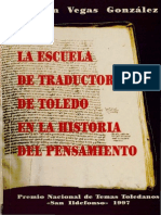 Vegas Gonzalez Serafin - La Escuela de Traductores de Toledo en La Historia Del Pensamiento