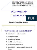 1 Introduccion a La Econometria