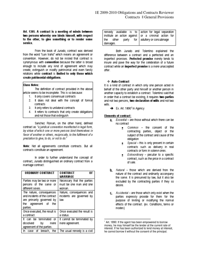 Understanding Obligations and Contracts | PDF | Offer And Acceptance ...