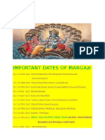 Important Dates of Margazi:, Sarva Vaigundha Ekadasi, Karthigai Virtham