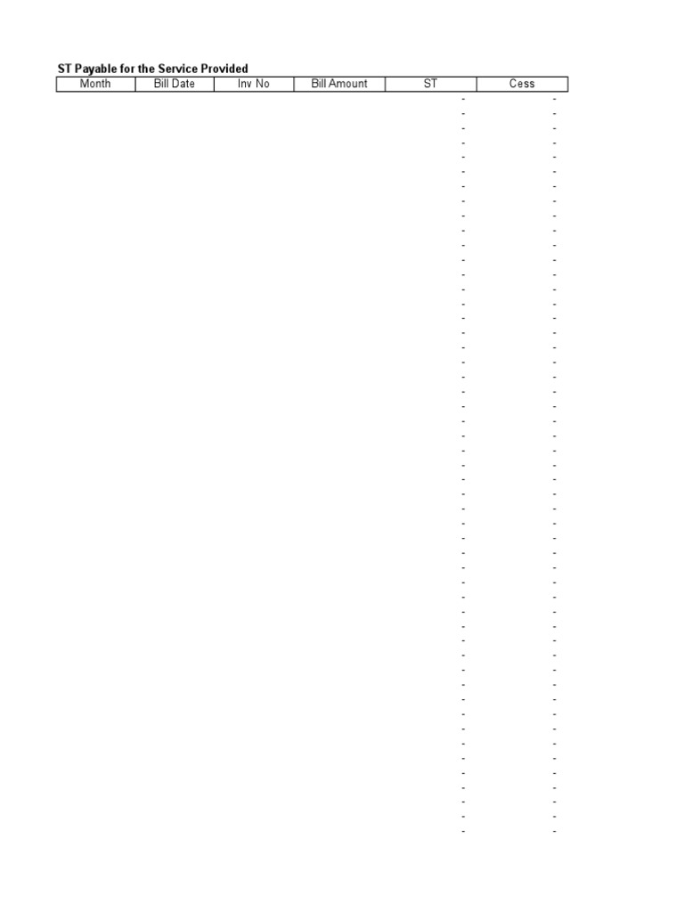 Service Invoice Summary and ST Payable | PDF | Government Finances | Taxes