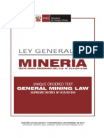 Ley General de Minería en el Perú acutalizada   2015