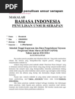 Download Makalah Penulisan Unsur Serapan by Yuniarti Widya Ningrum SN278324528 doc pdf