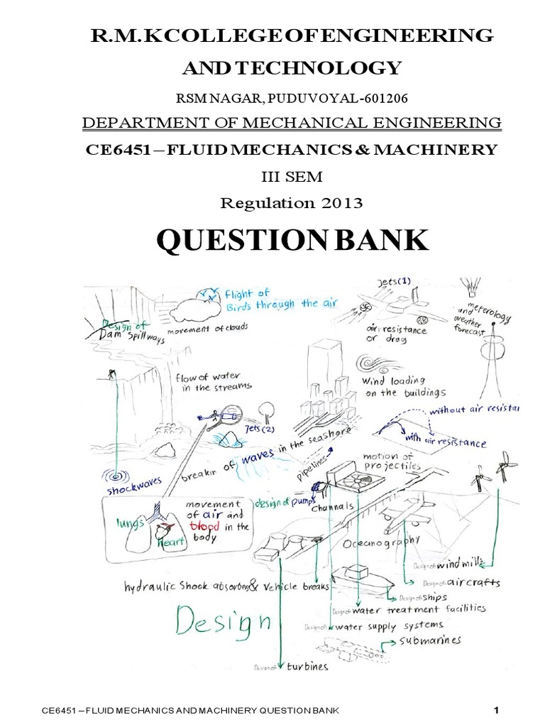 Fluid Mechanics Question Bank | PDF | Viscosity | Boundary Layer