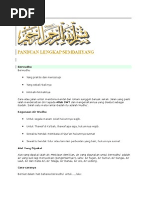 Panduan Lengkap Sembahyang