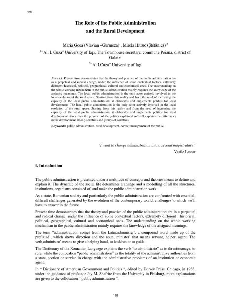 Public Administration in Rural Development | PDF | Public ...