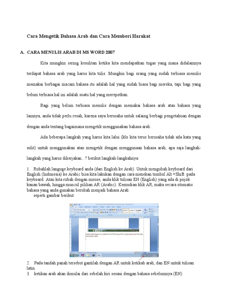 Cara Mengetik Bahasa Arab Dan Cara Memberi Harakat Pdf