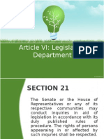 Article VI Legislative (21-24, 29)