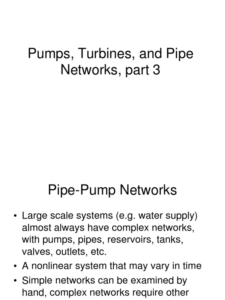 Pipe-Pump Network Analysis Techniques | PDF