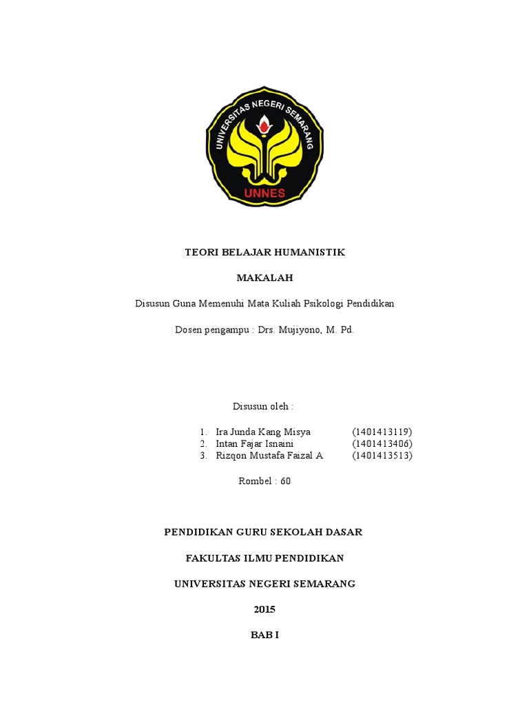 Makalah Teori Belajar Humanistik