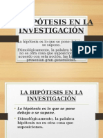 La Hipotesis en La Investigacion