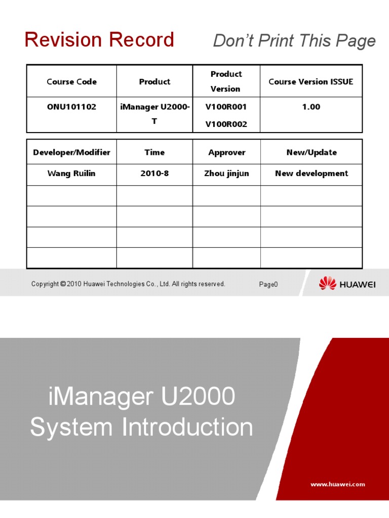 Huawei Manager U2000 | PDF | Computer Network | Operating System