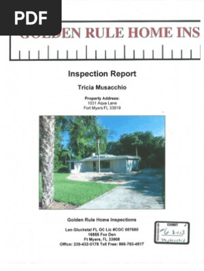 Golden Rule Home Inspection of Aqua Lane home