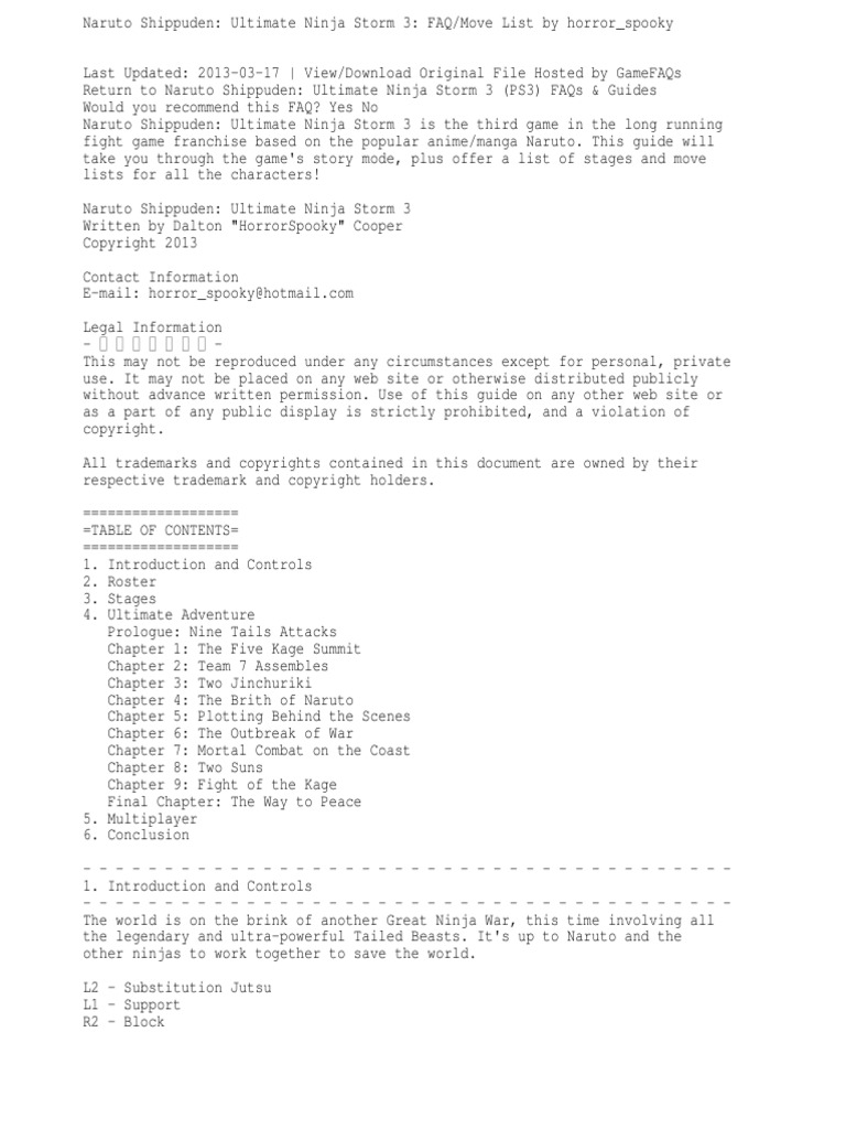 naruto storm 3 game on Naruto Shippuden Ultimate Ninja Storm 3 Ninja