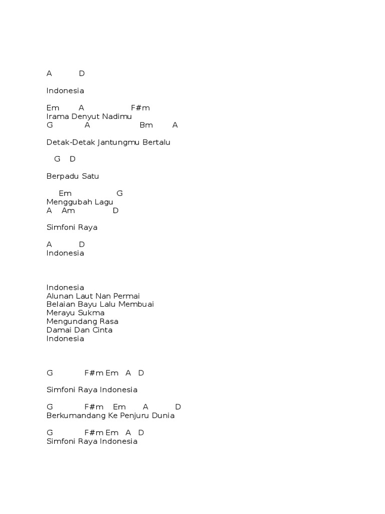 Chord Simfoni Raya Indonesia Pdf
