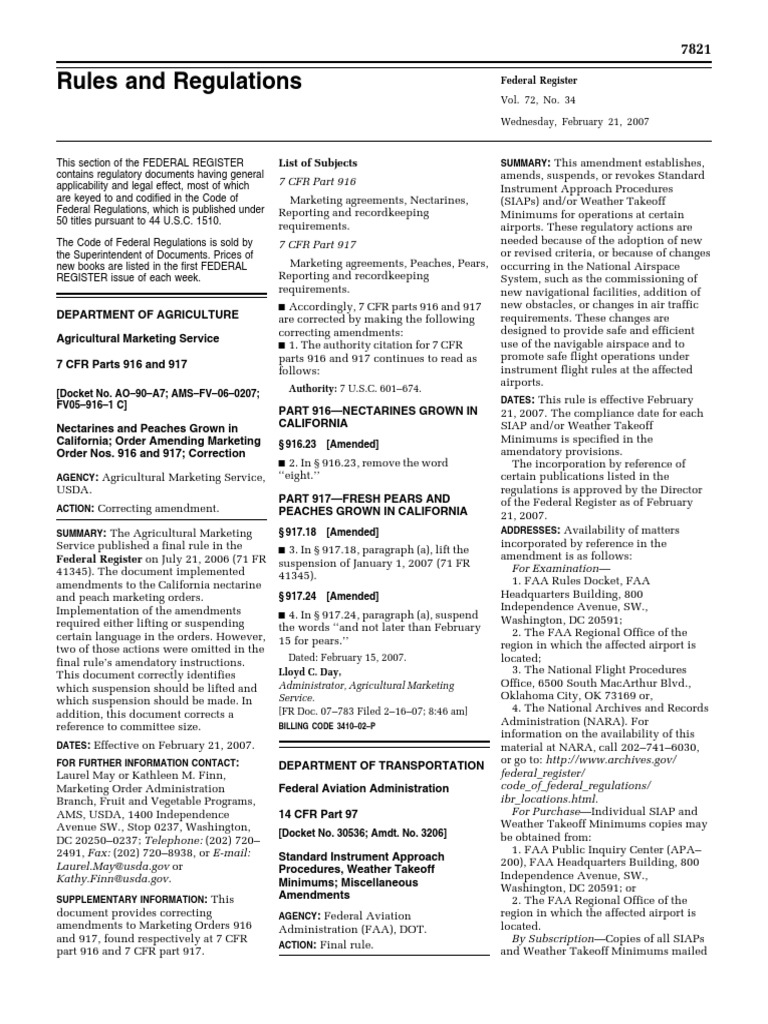 Rule Standard Instrument Approach Procedures PDF Federal Aviation