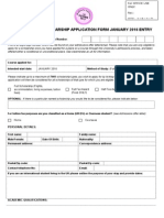 January 2016 Postgraduate Application Form