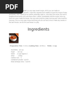 Kuvar Pak Recipe