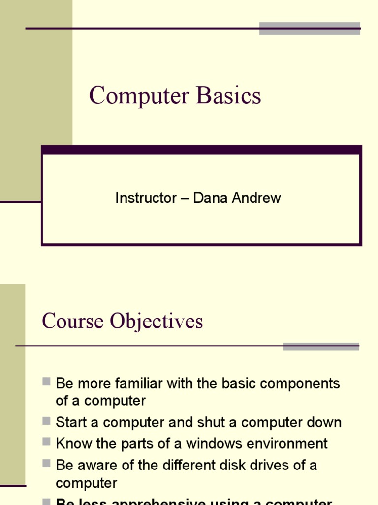 Computer Basics: Key Components Explained | PDF | Computers