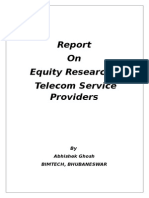 Report on Equity Research of Major Telecom Service Providers in India
