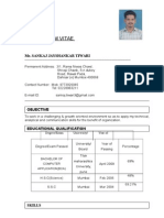 Curriculum Vitae: Mr. Sankaj Jayshankar Tiwari