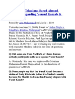 Interview of Maulana Saeed Ahmad Jalalpuri Regarding Yousuf Kazzab &amp; Zaid Hamid