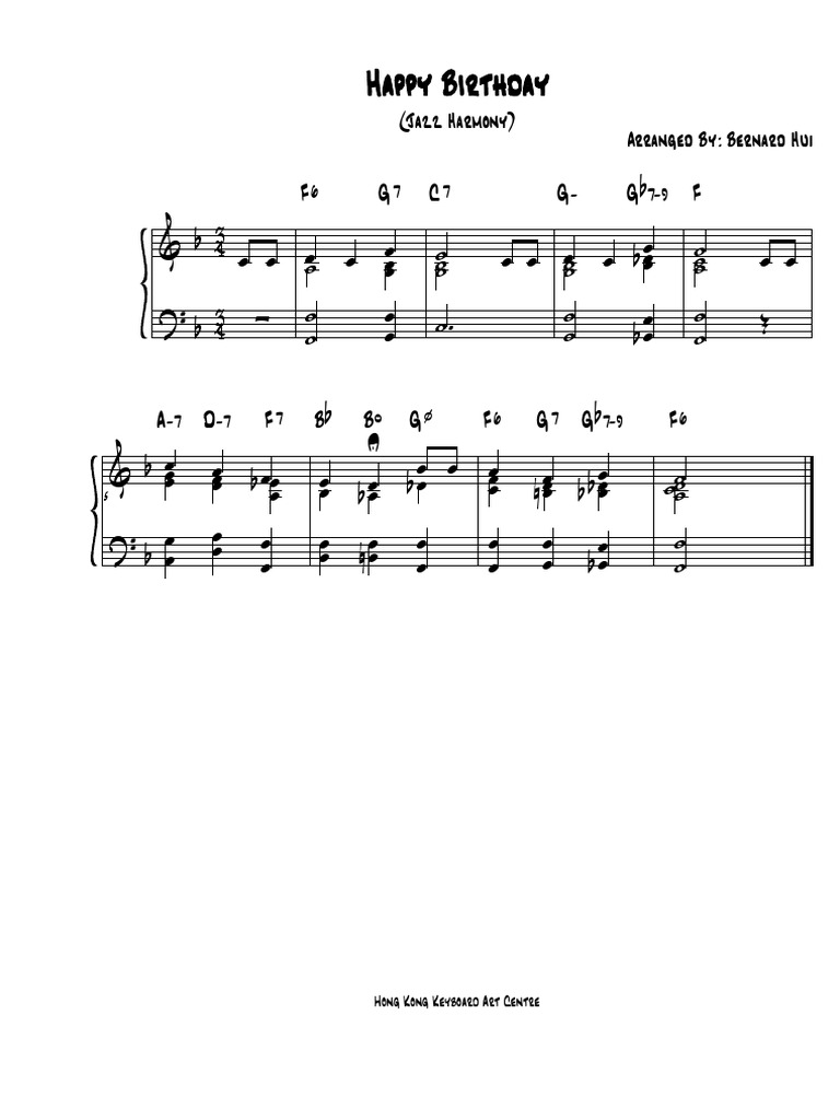 Happy Birthday (Jazz reharmonized)